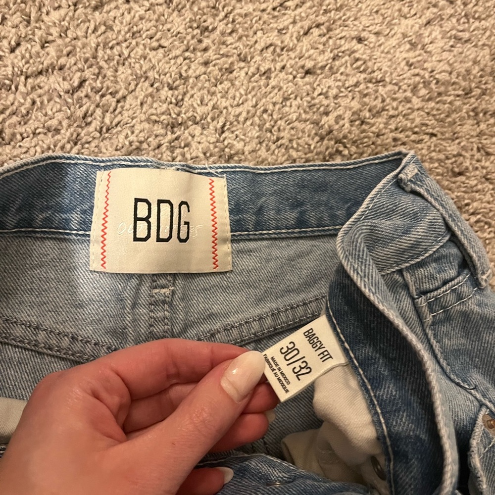 BDG Light Blue Distressed Wide Leg Jeans - Picture 4 of 4